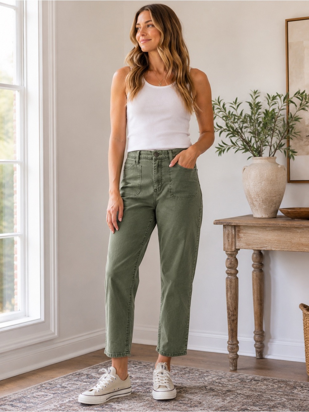 Banana Republic Olive Green Boyfriend Pants